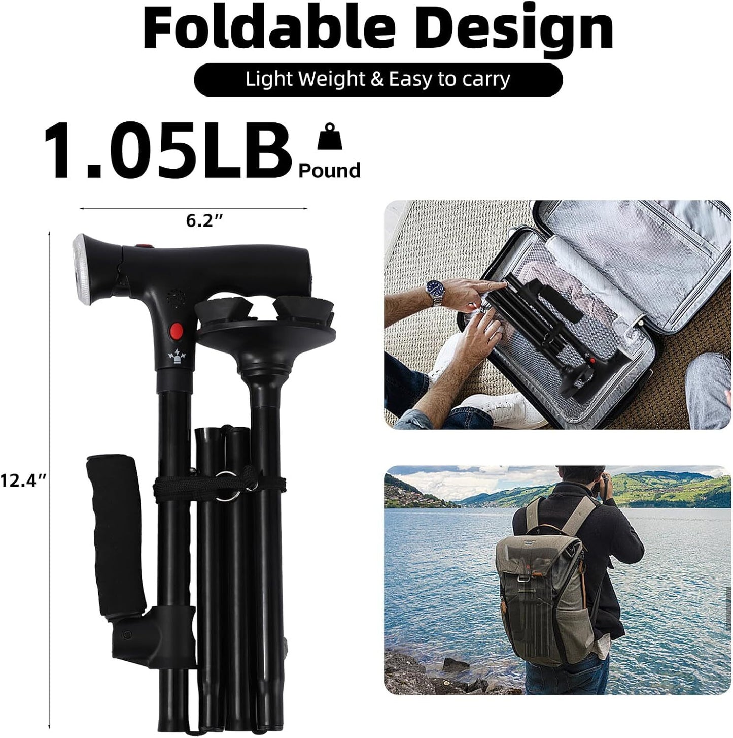 SteadyStand™ 2.0 Foldable Walking Cane