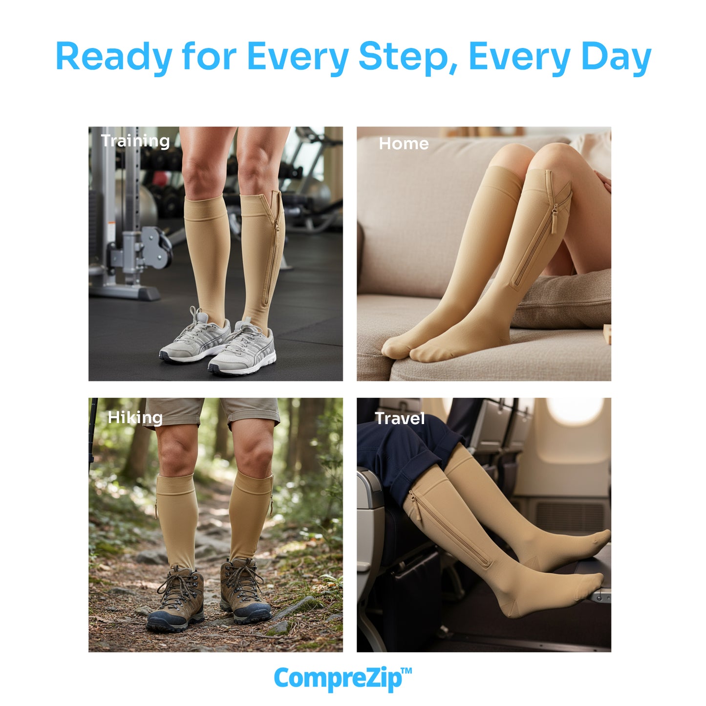CompreZip™ Zipper Compression Socks