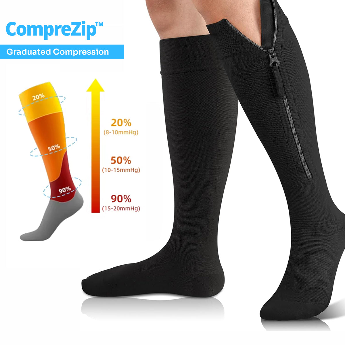 CompreZip™ Zipper Compression Socks